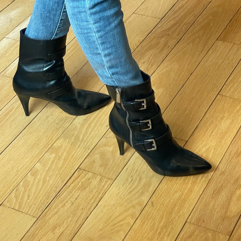 Black Buckle Ankle Boots